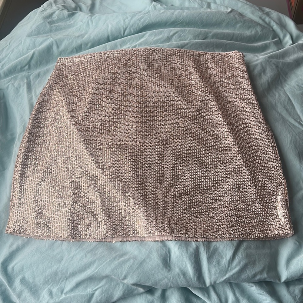 NWT Banana Republic champagne sequin mini skirt size 14
